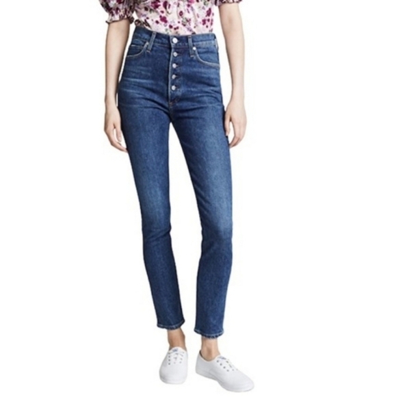 Citizens of Humanity Olivia High Rise Slim Ankle Button Fly Jeans size 26 - Picture 1 of 16